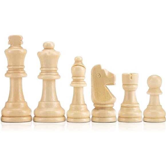 Wooden Chess Pieces Only,Staunton Style Wood Chessmen with 3.15"King-Storage Bag - Picture 3 of 7